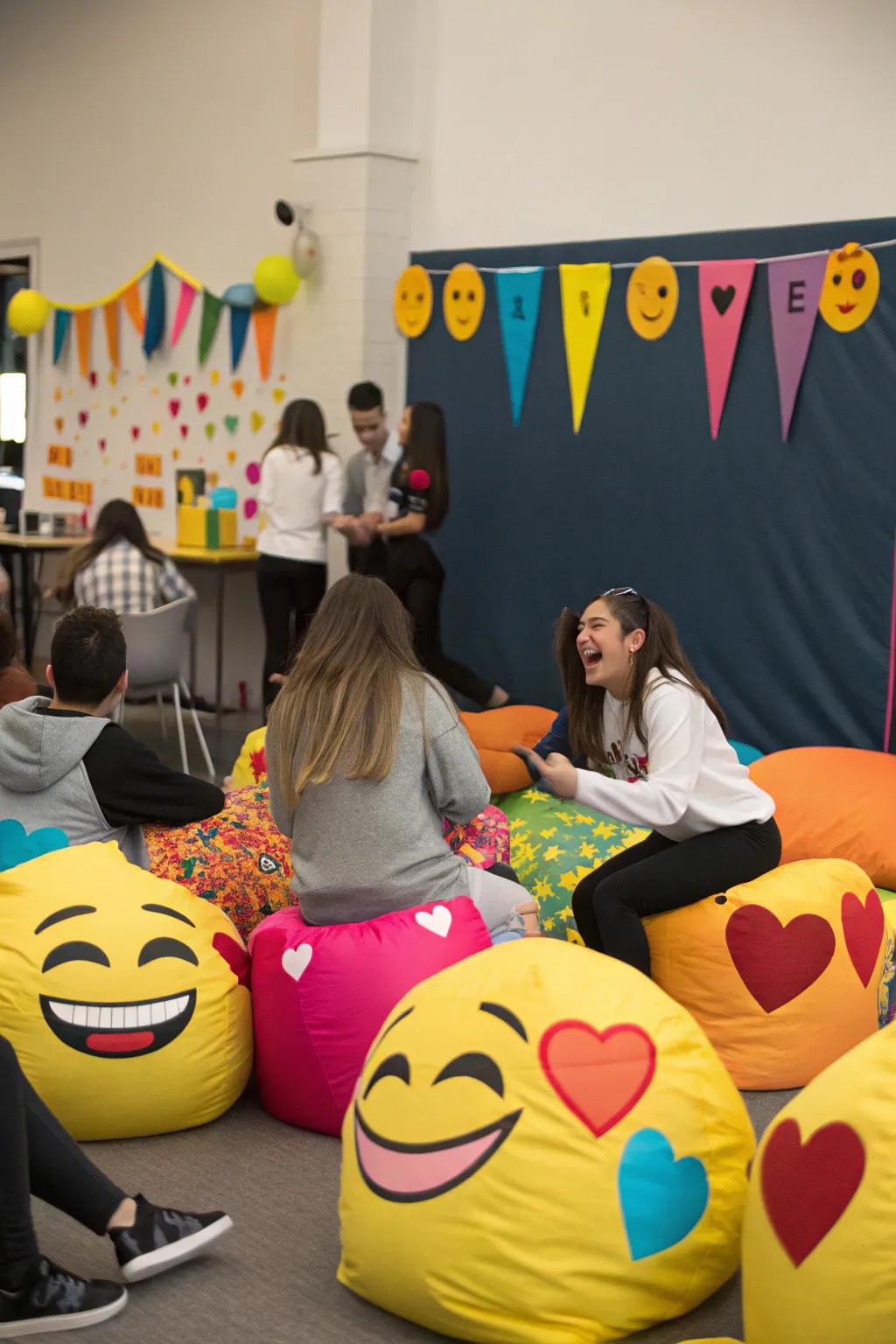 Emoji-themed decorations are guaranteed to bring smiles and fun to the party.