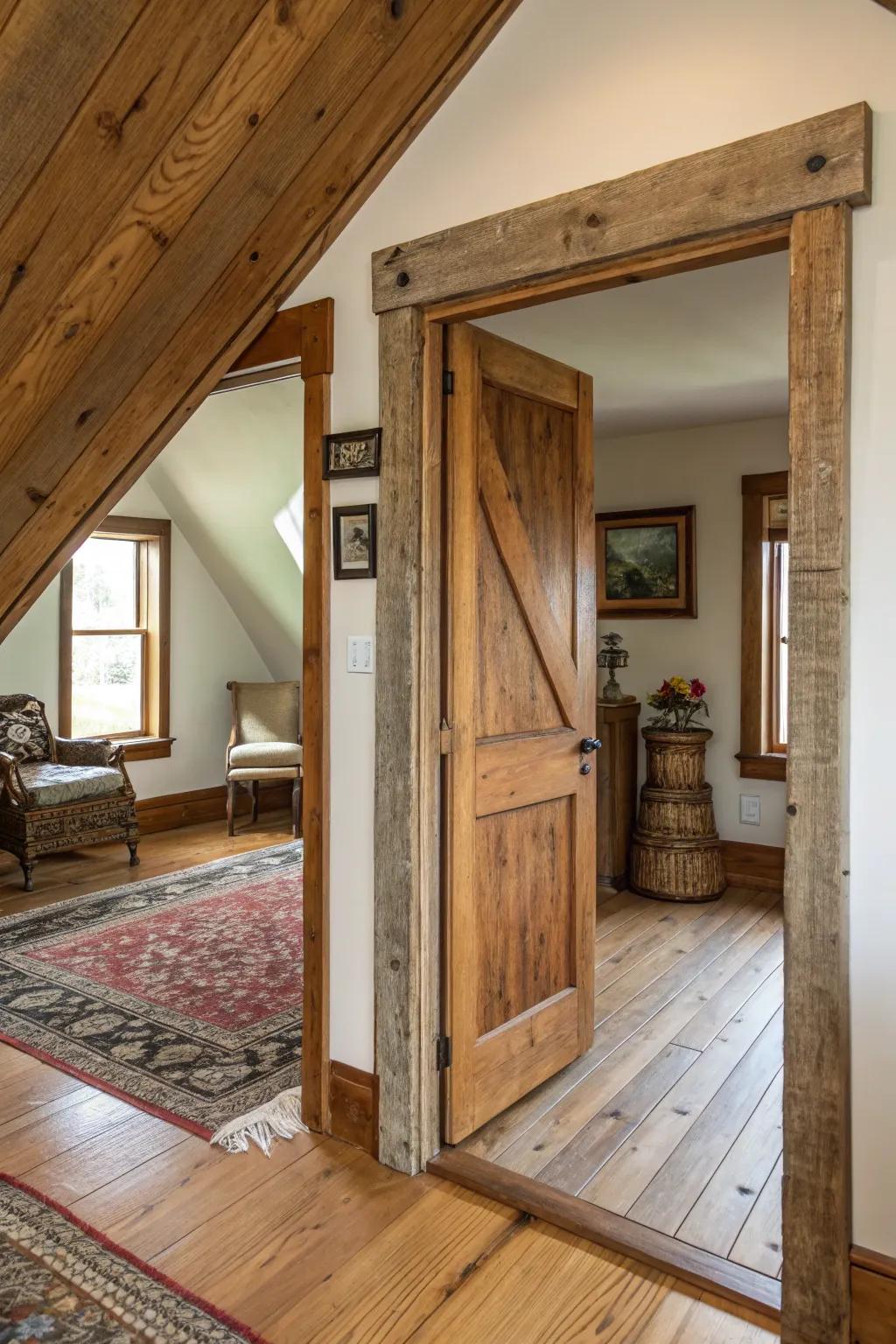 Earthy wood trim radiates warmth and individuality.