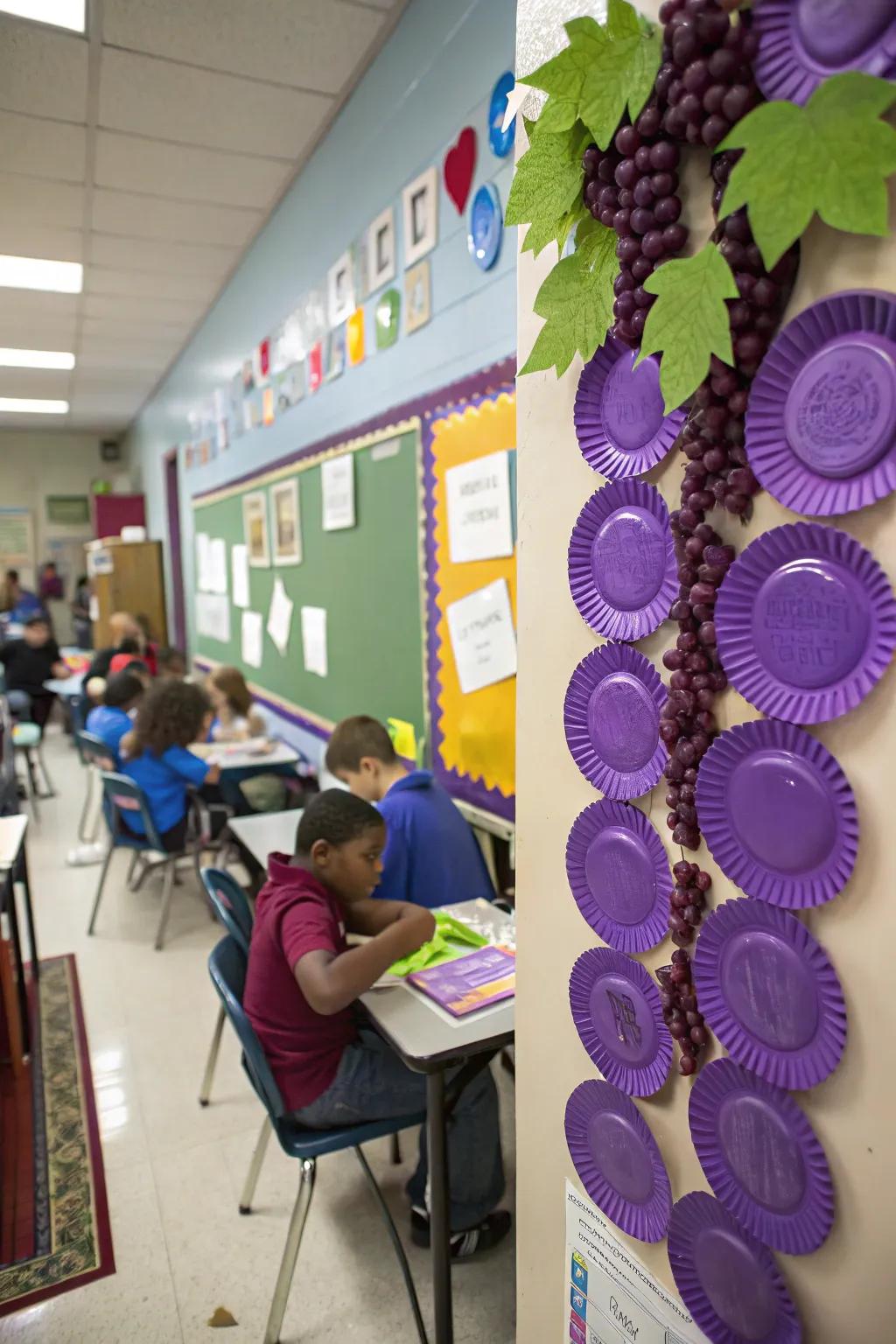 Grape-themed bulletin board that’s ripe for fun and learning.