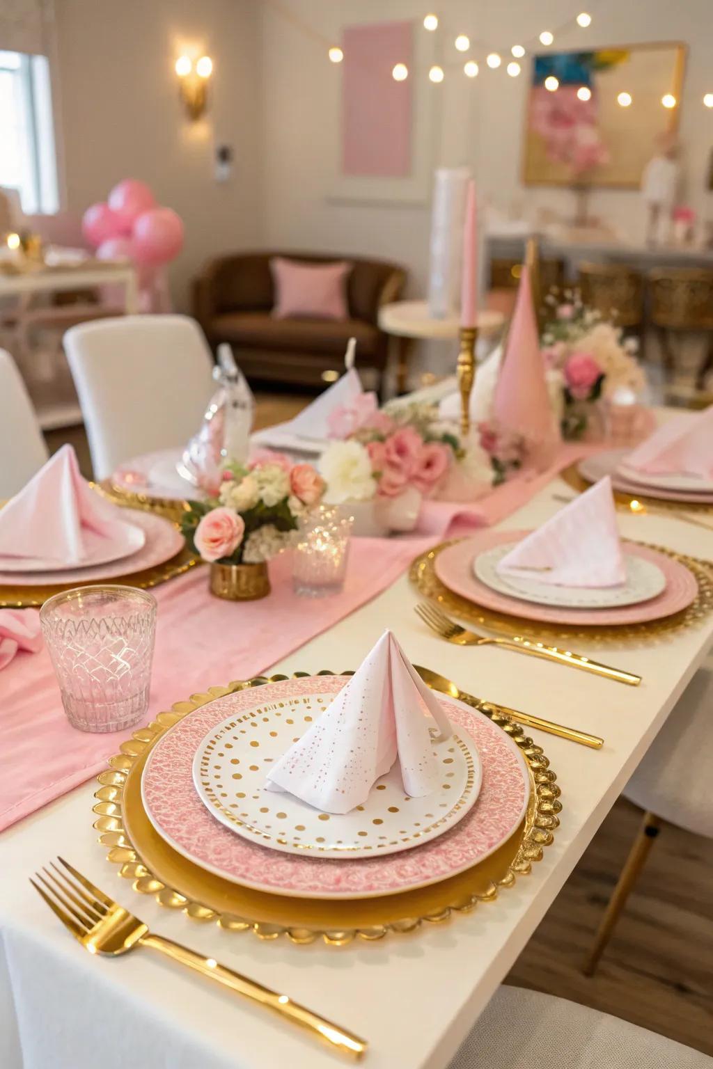Refined table settings deliver a cohesive appearance.