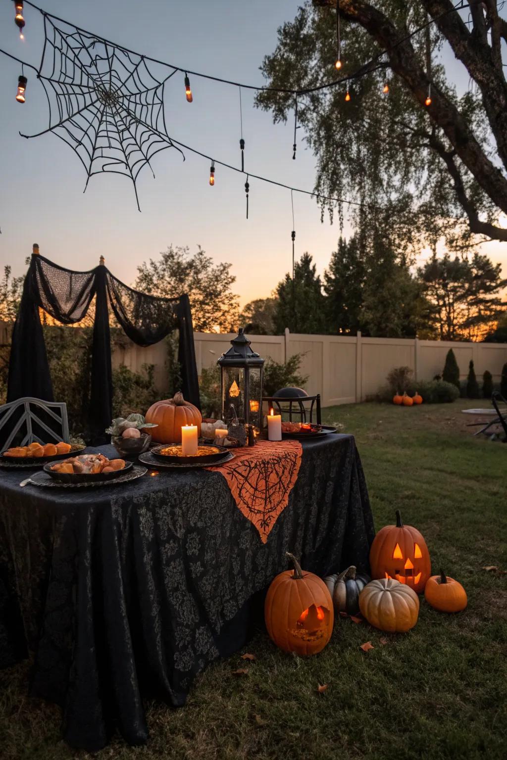 Enhance your dining setting with a thrillingly-themed table presentation.