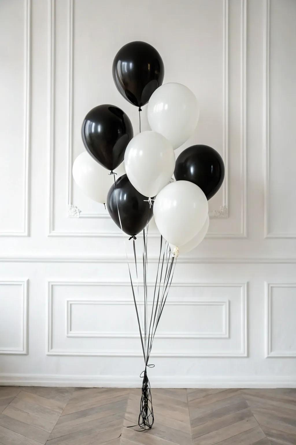 A sophisticated single-tone balloon arrangement, ideally suited for a contemporary look.