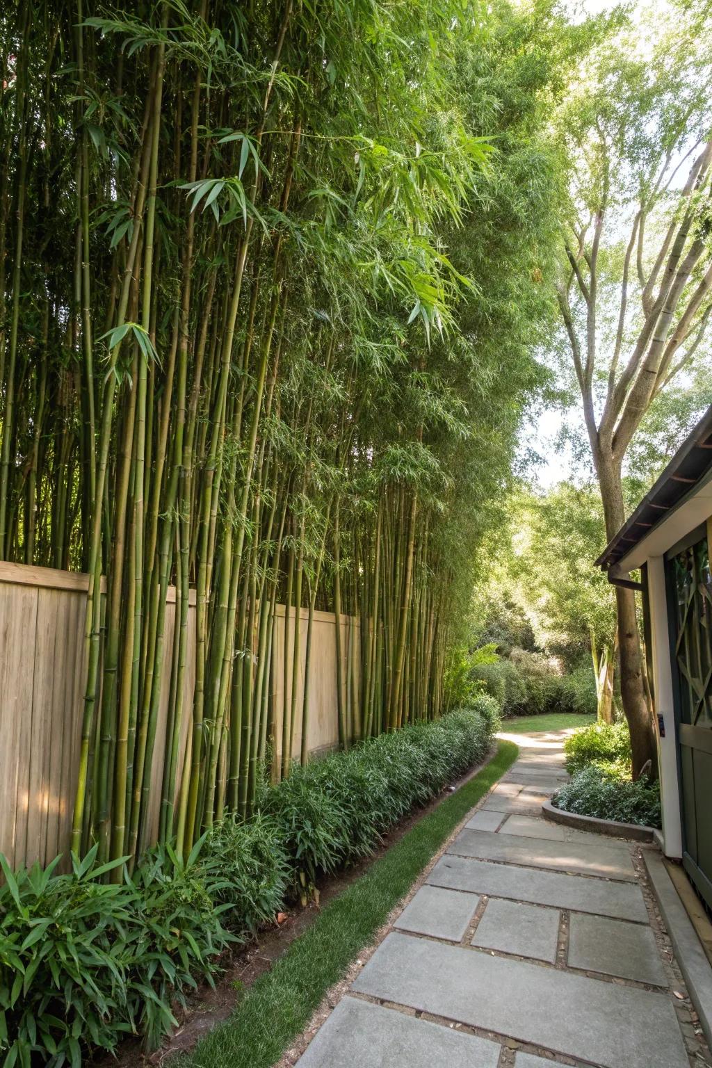 Reed solitude walls provide a rich and natural barrier.