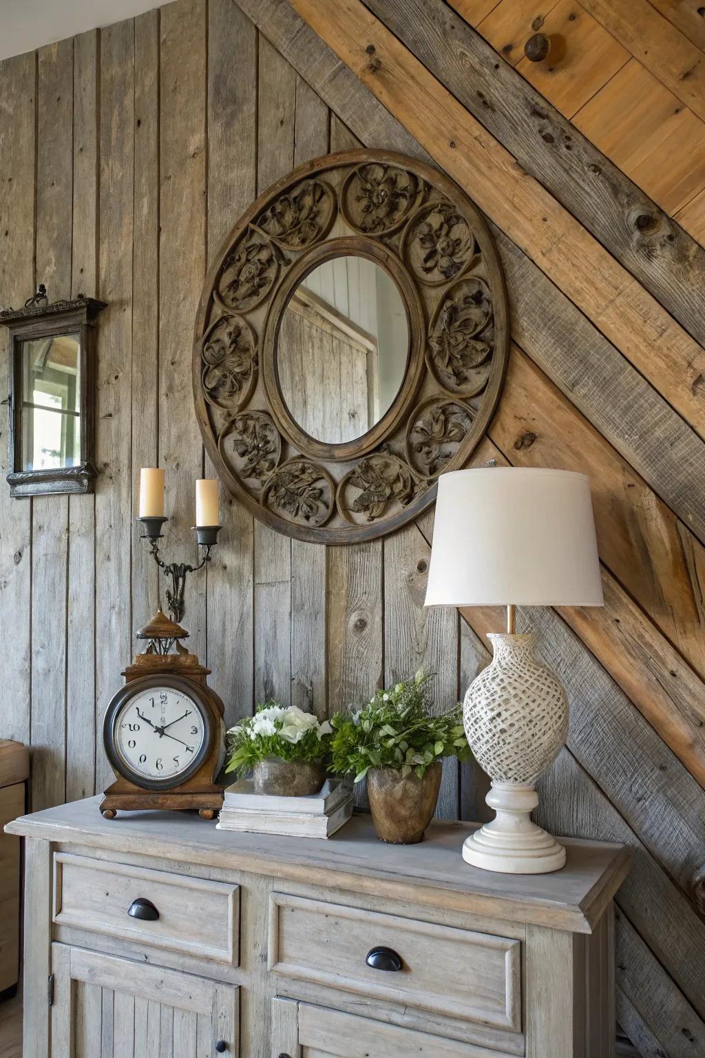 Accentuate countryside allure using decorative details on timber walls.