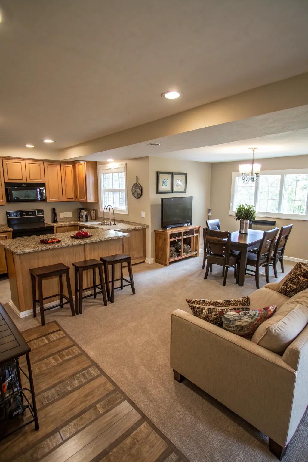 Open setups make one feel that the area has plenty of room.