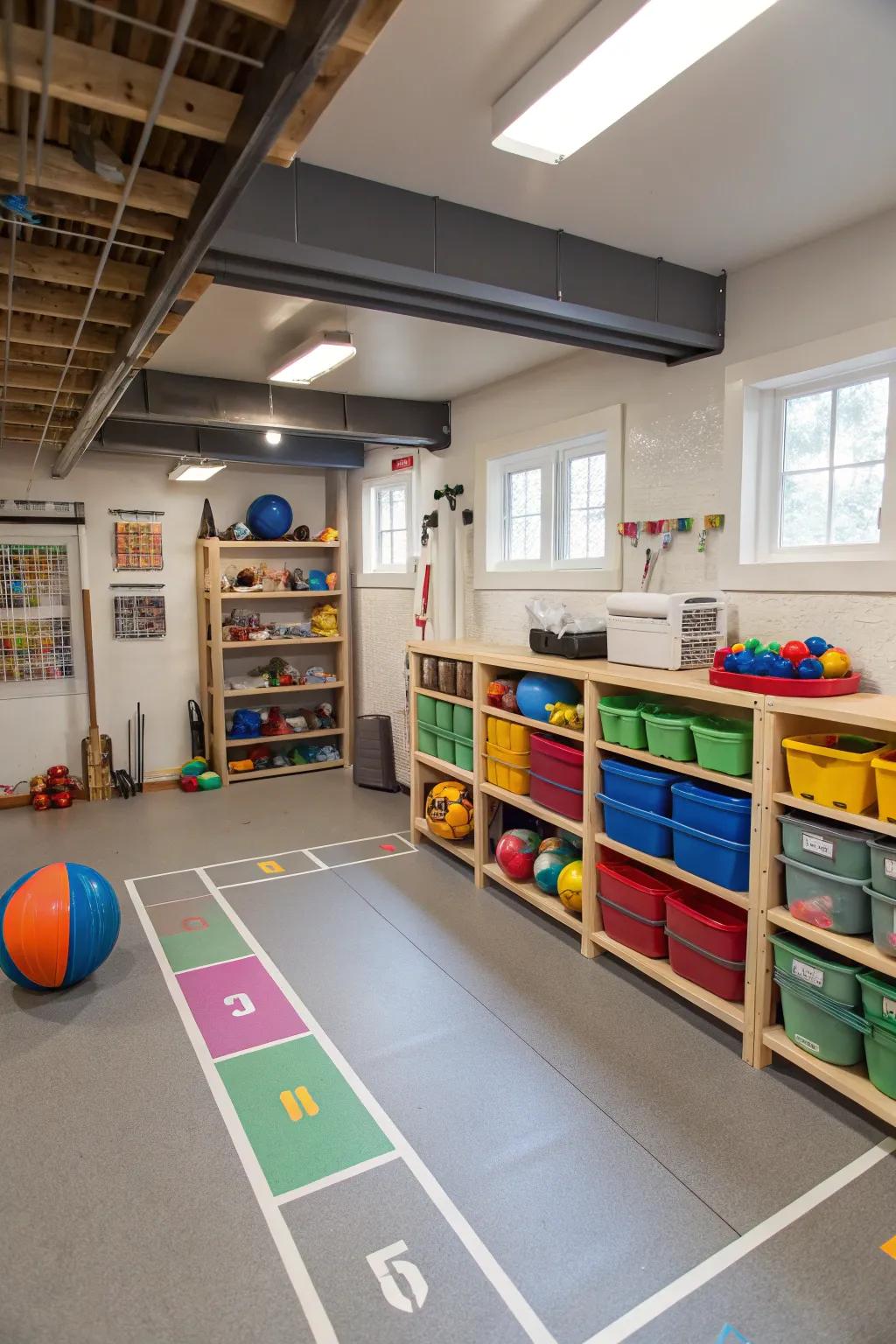 Zoning the basement enhances practicality and arrangement.