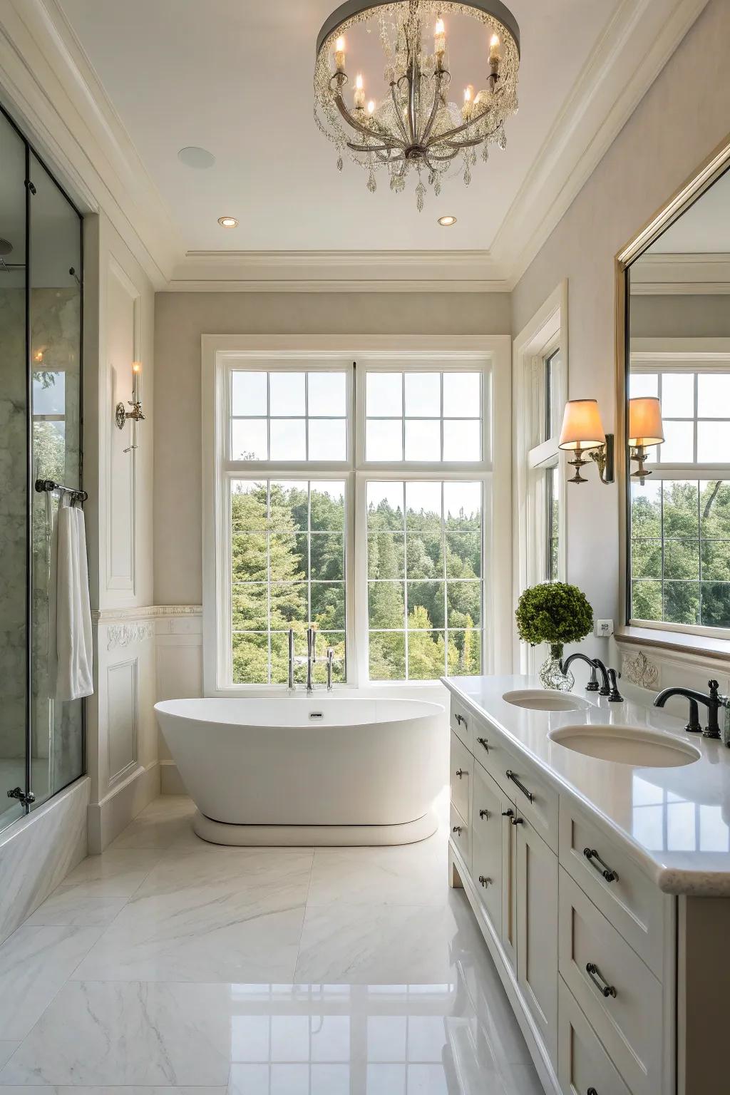 A bright and airy bathroom where natural light enhances the modern fixtures and fittings.