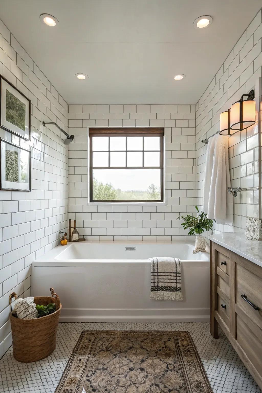 Classic charm with simple subway tiles