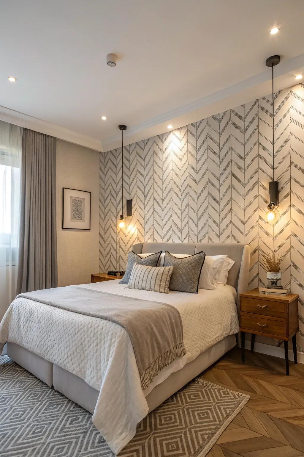 Wallpaper can serve as a versatile element for feature walls.