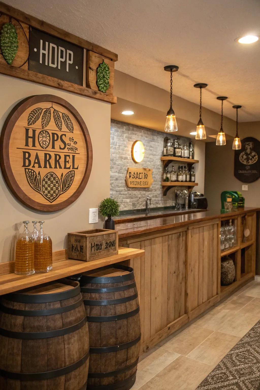 Themed brewing embellishments contribute a rugged element to your saloon.