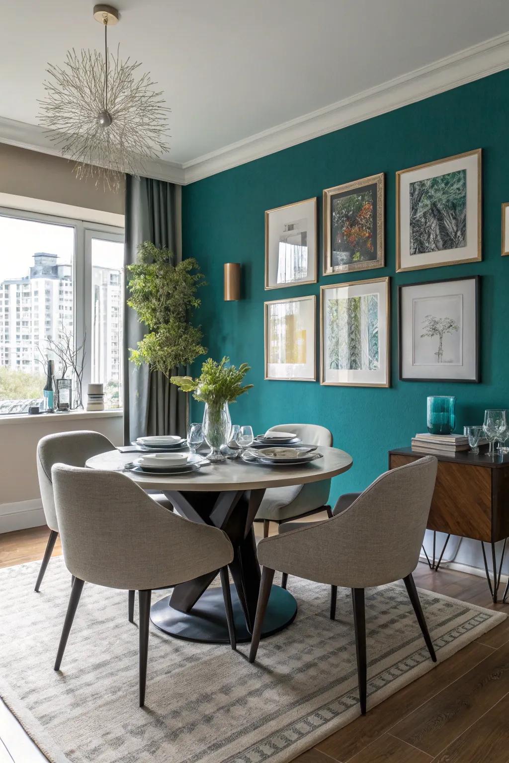 Accent walls contribute drama and depth to your dining space.