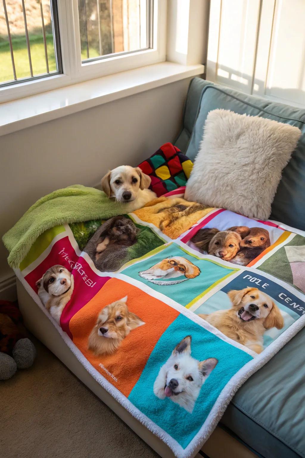 A critter companion throw is perfect for cuddling with your furry buddy.
