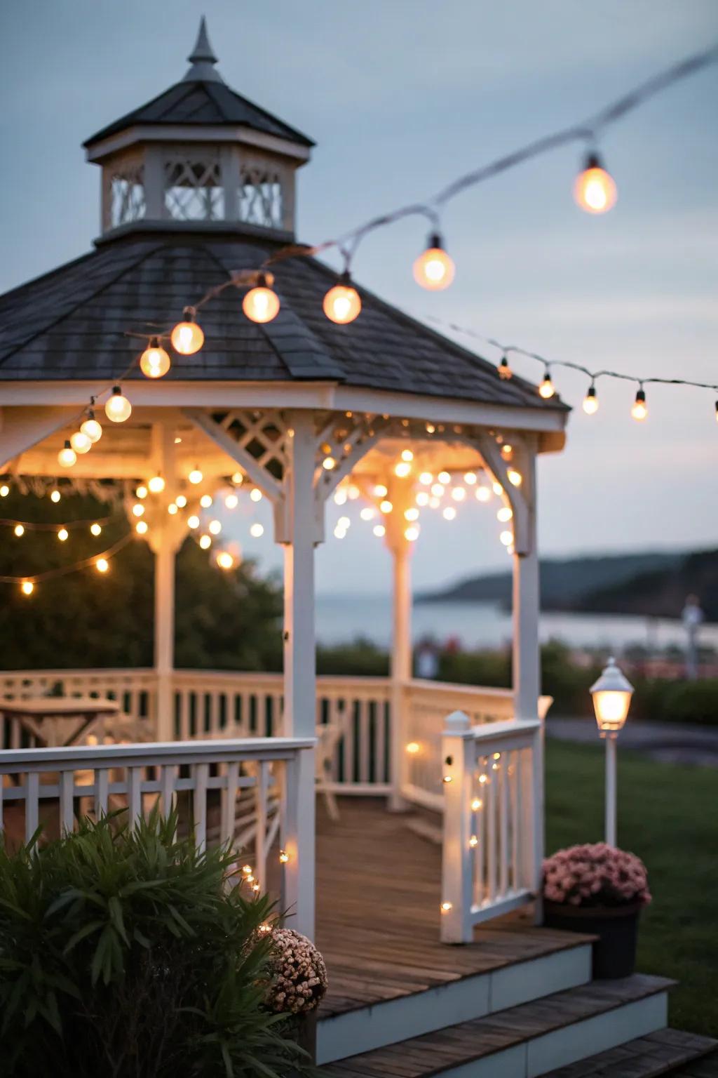 Orb lights showcase a contemporary style, fitting for polished get-togethers.