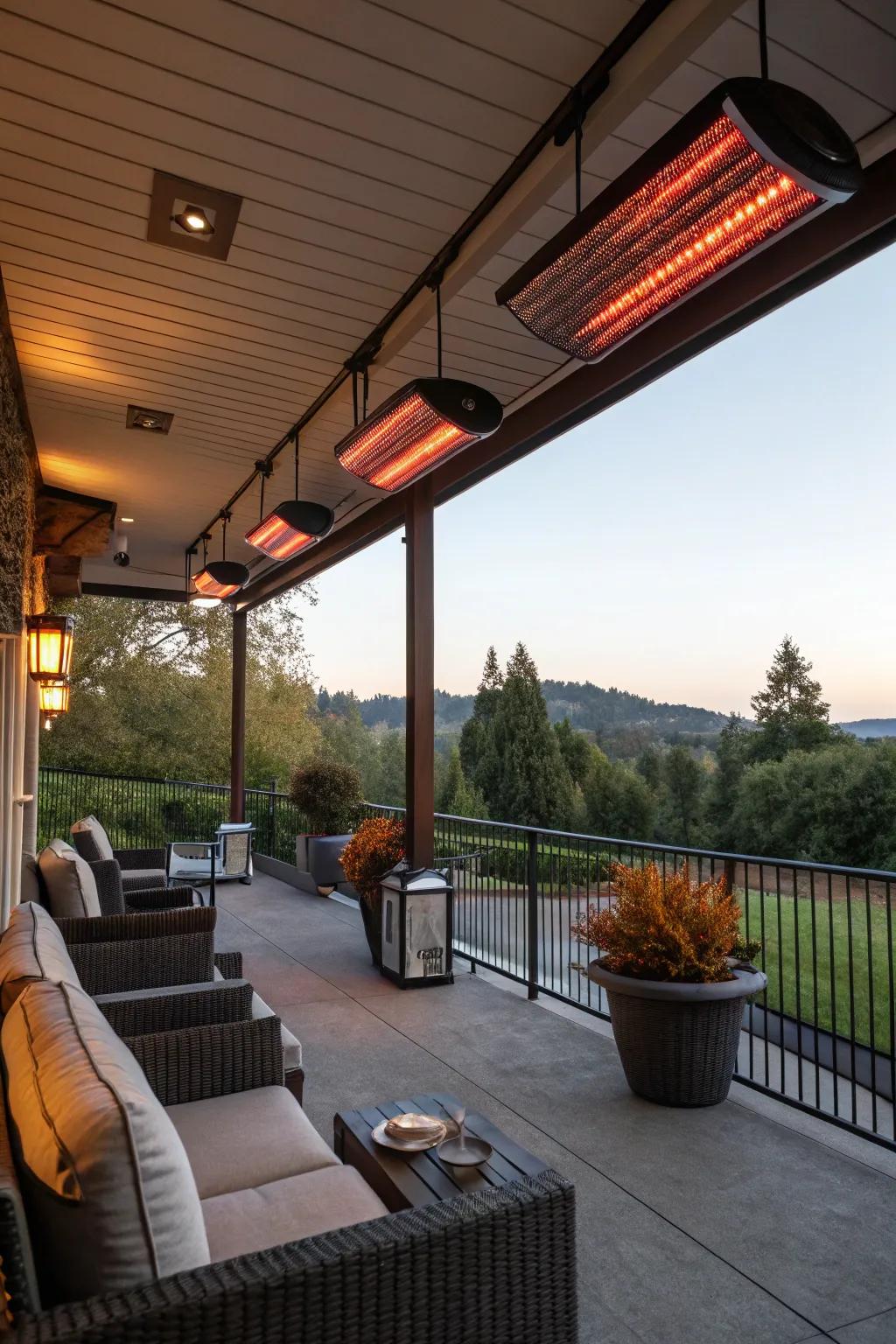 Wall-mounted radiant warmers offer efficient and unobtrusive heat.