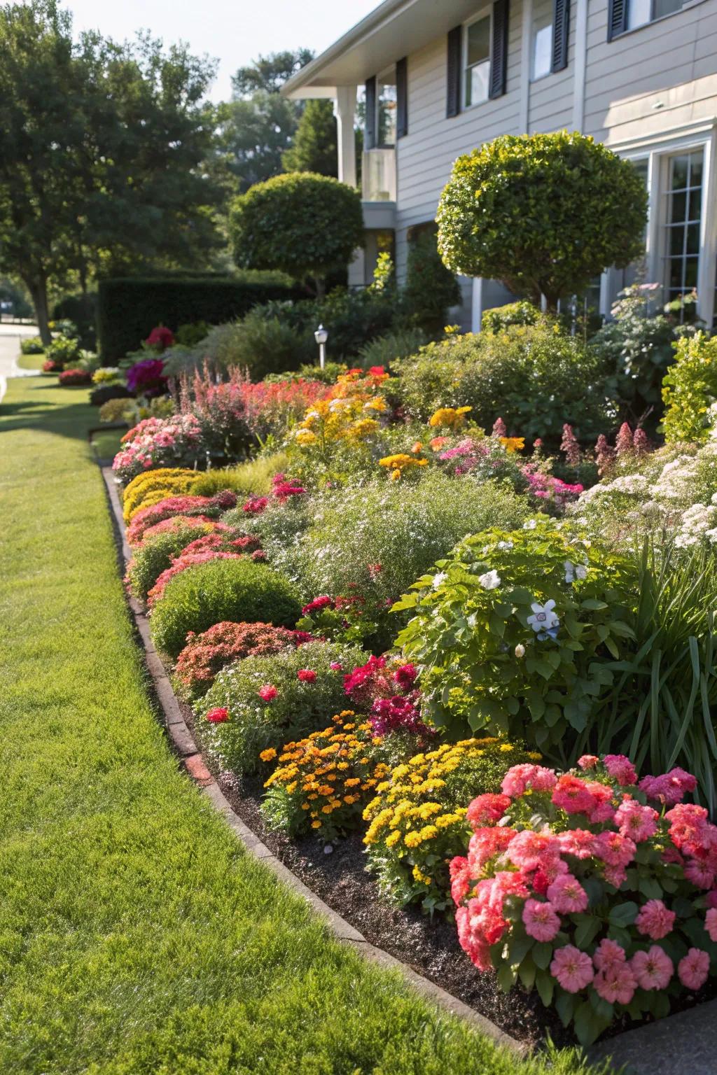 Liven up your front garden with vivid, eye-catching flower beds.
