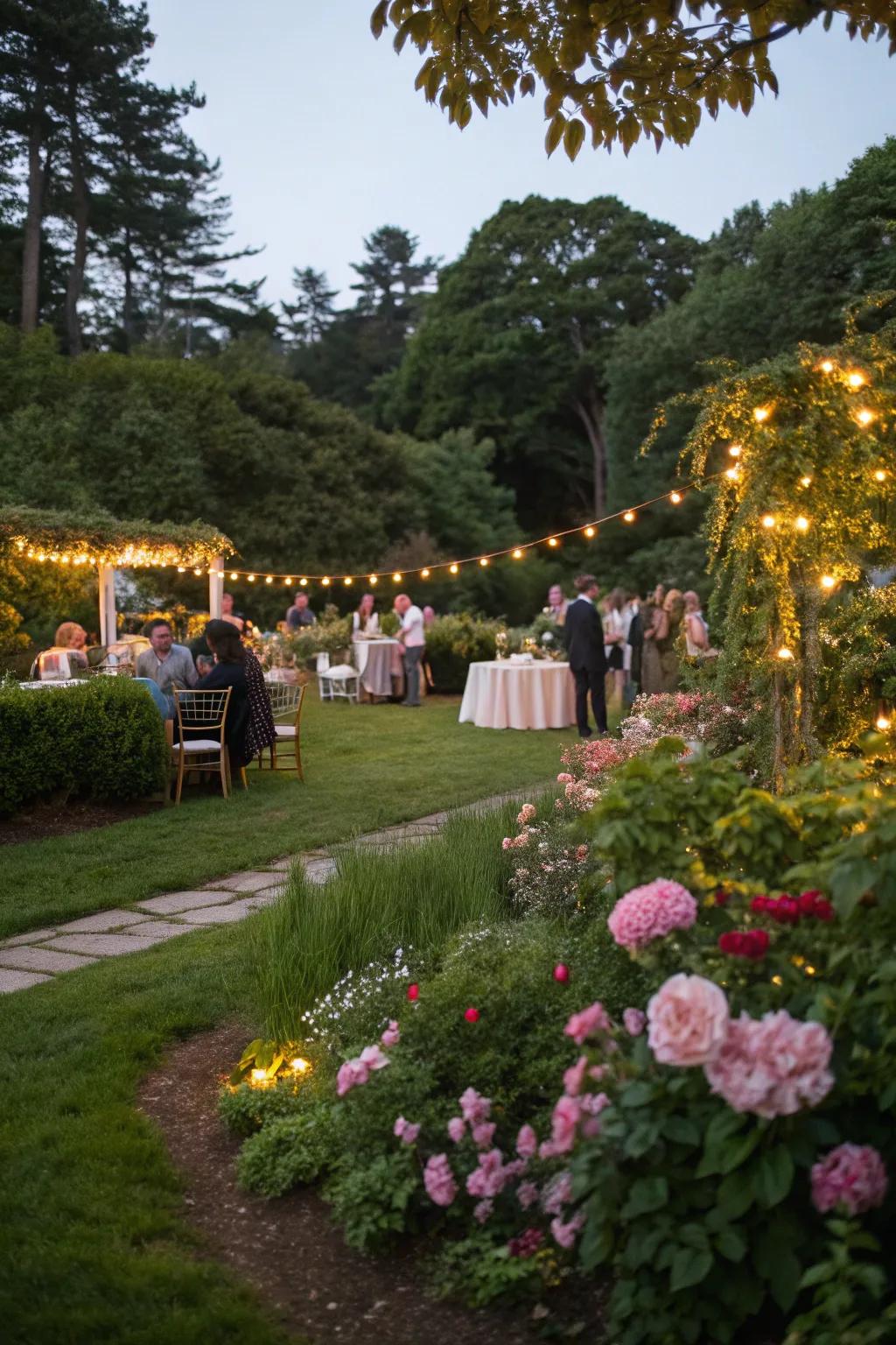 Feel the magic of an outdoor soiree beneath a starlit sky.
