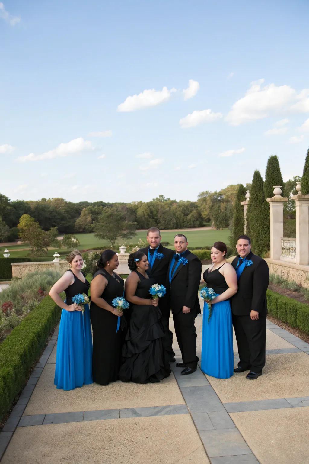 A harmonized bridal party adds a touch of elegance to your wedding theme.