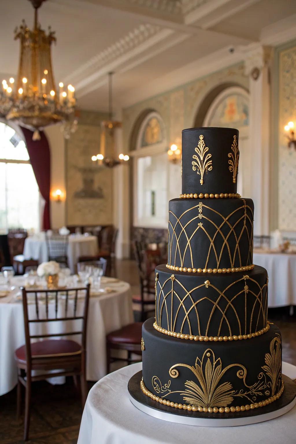 A stylish Art Deco inspired cake that oozes vintage charm.