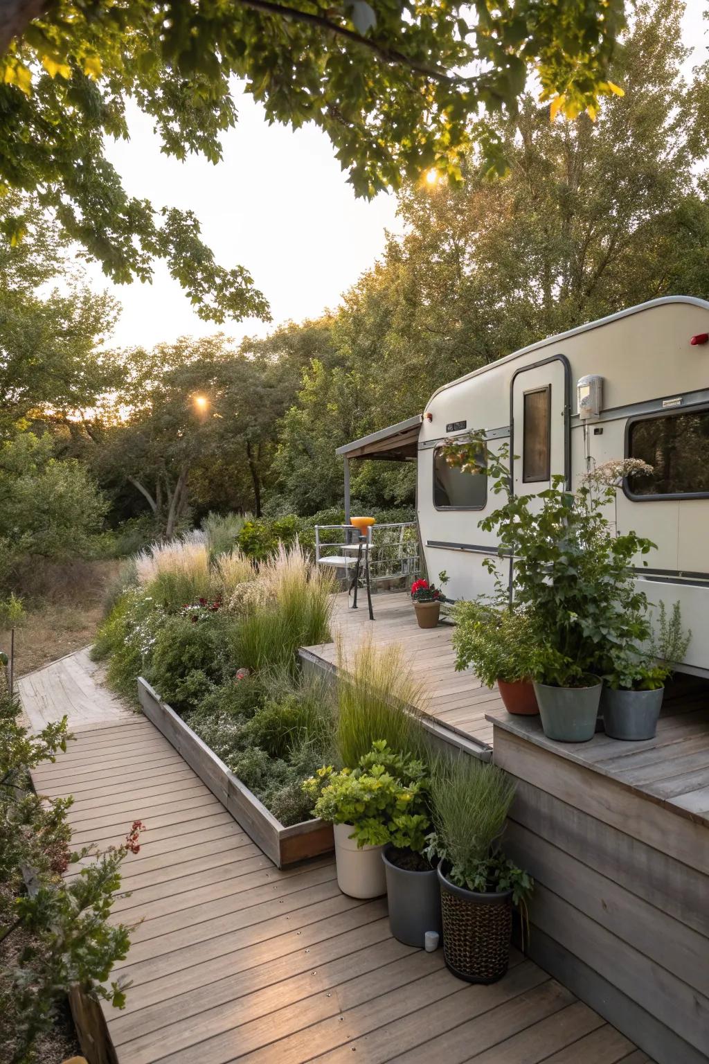 Incorporate your deck with nature for a peaceful escape.