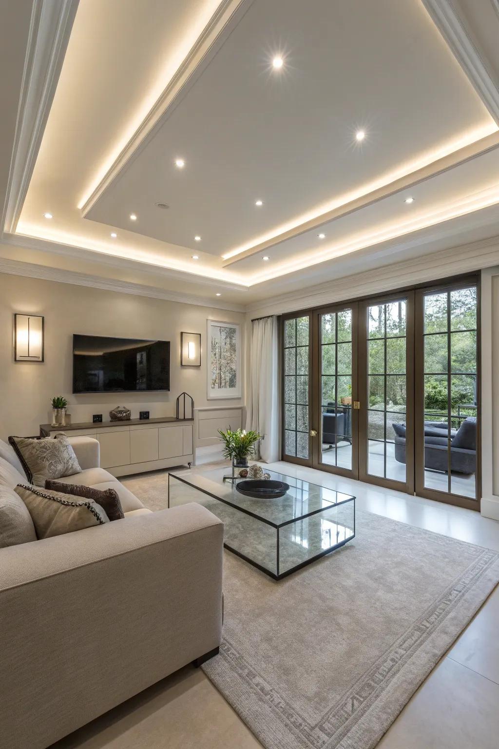 Recessed illumination strikes a chord of minimalist aesthetics while optimizing illumination.