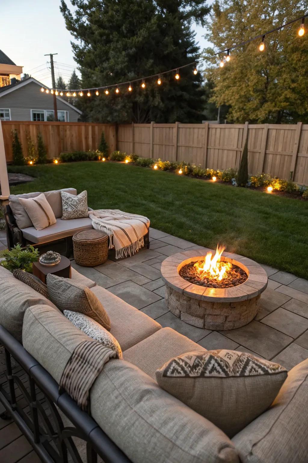 Create a cozy gathering spot with a DIY fire pit.