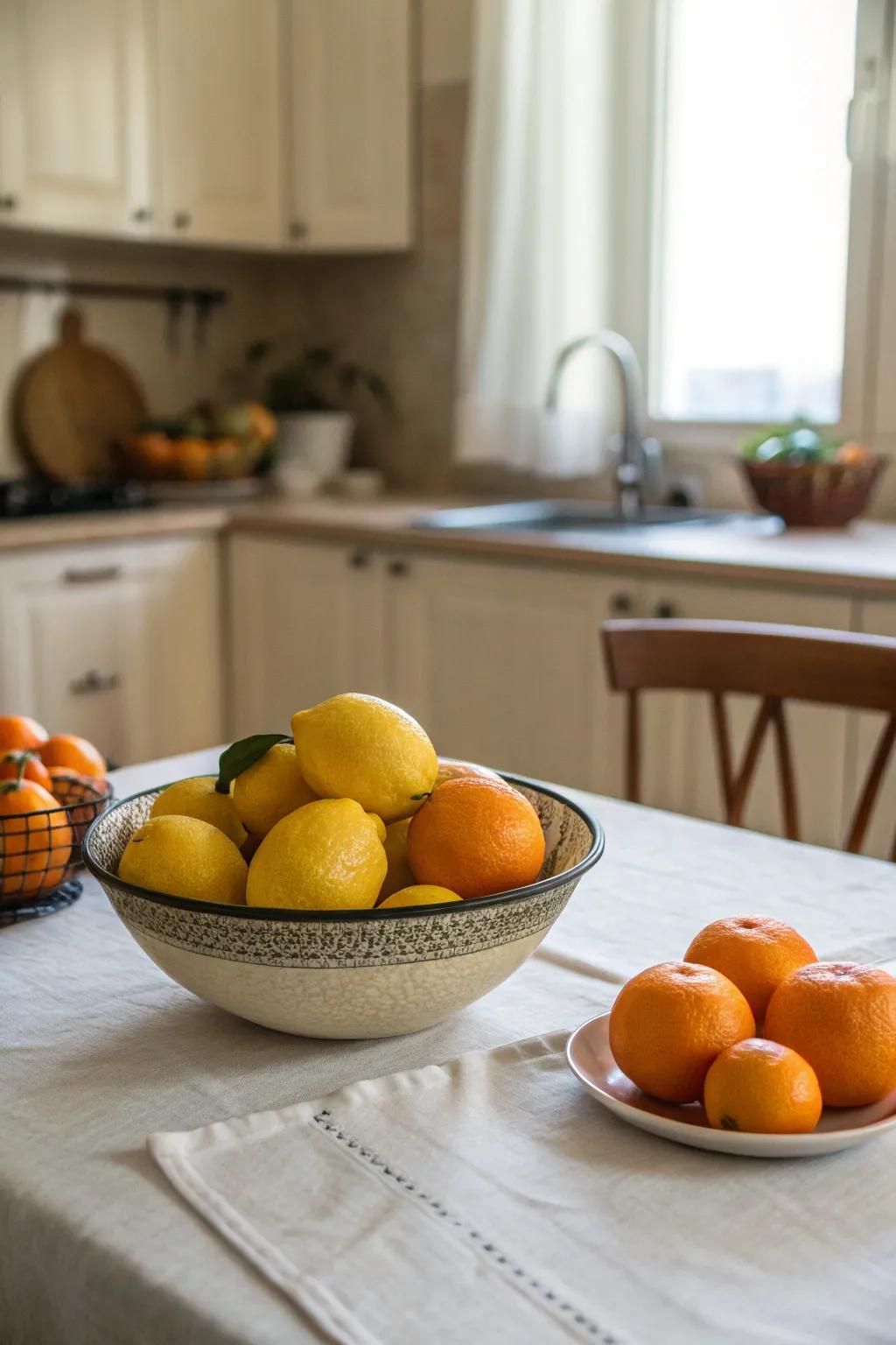 Citrus fruits bring color and scent.
