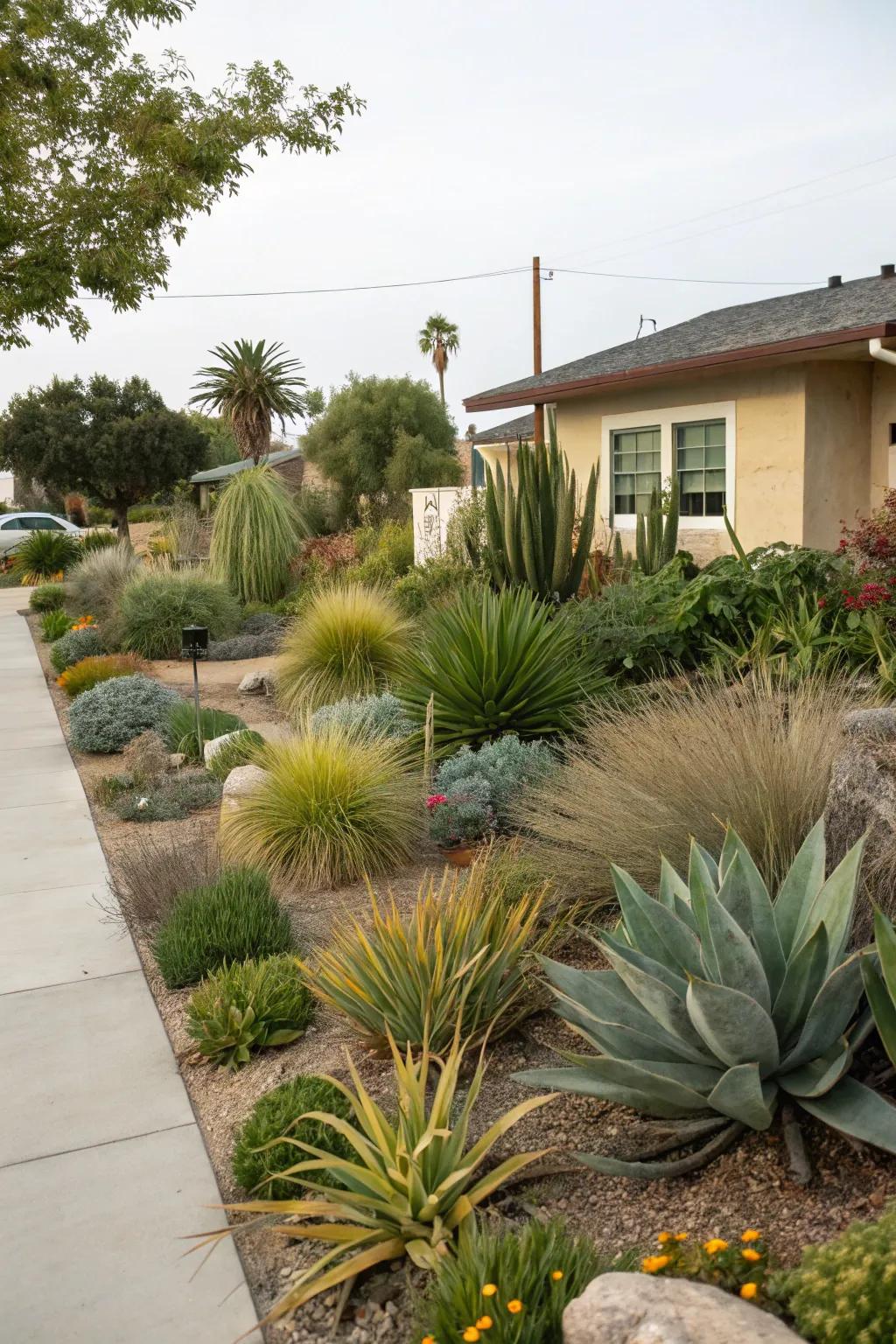 Plants that thrive in dry conditions provide both beauty and environmental friendliness.