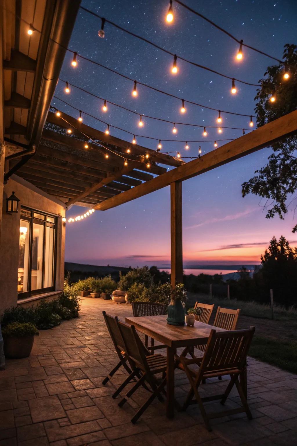 String lights can transform any patio into a dreamy getaway.