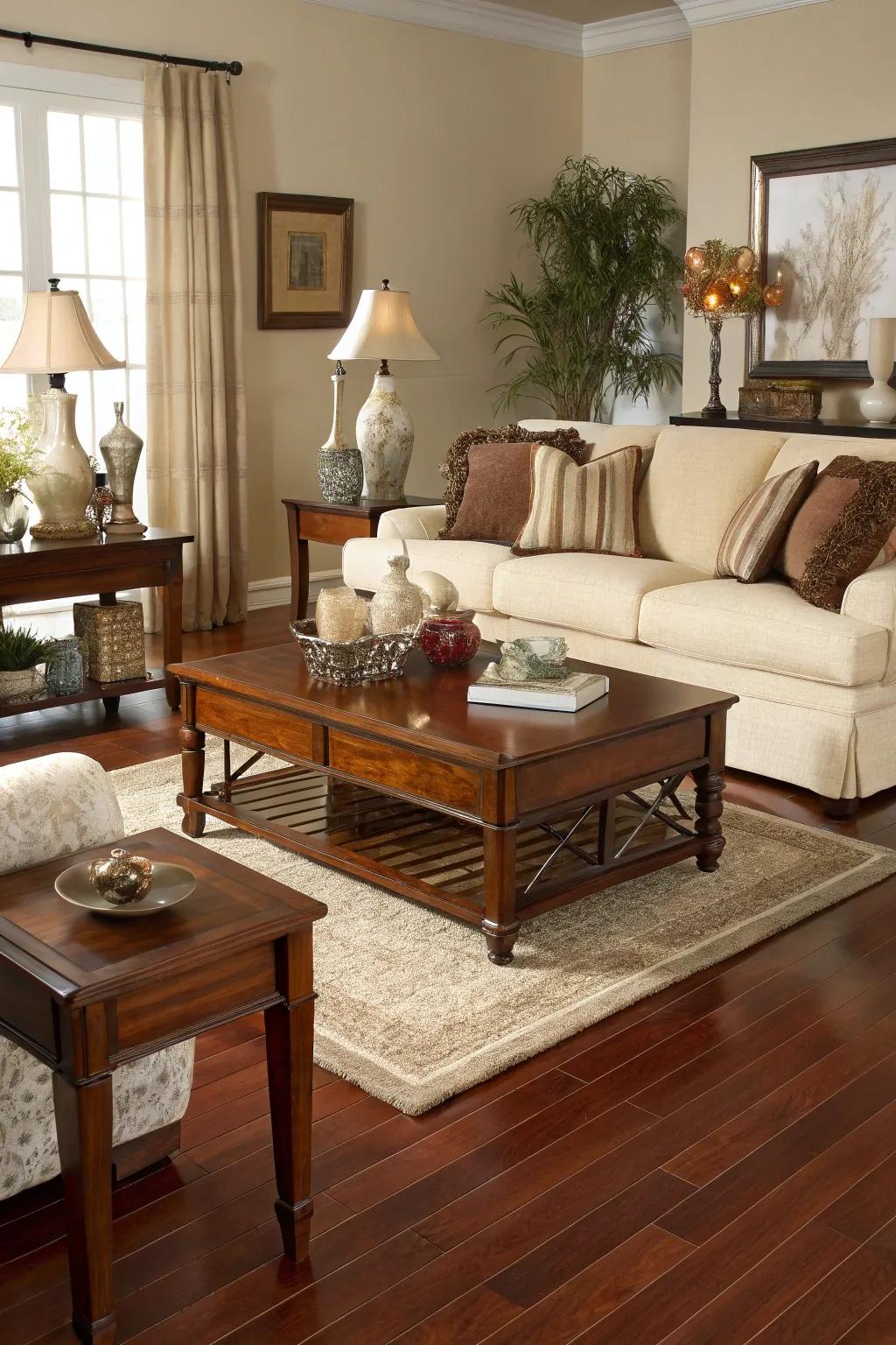 Neutral shades showcase the innate allure of sienna flooring.