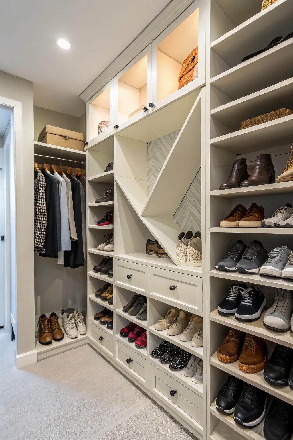 Designed shoe storage showcases and organizes your footwear collection perfectly.