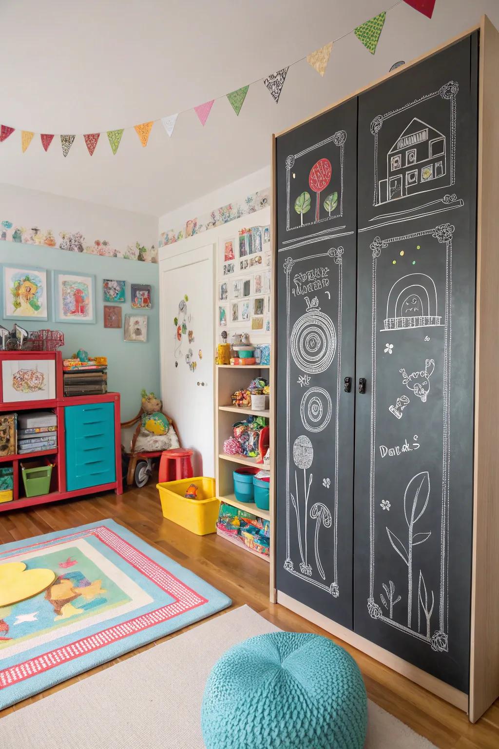 Chalkboard surfaces become a canvas for imagination and creativity.