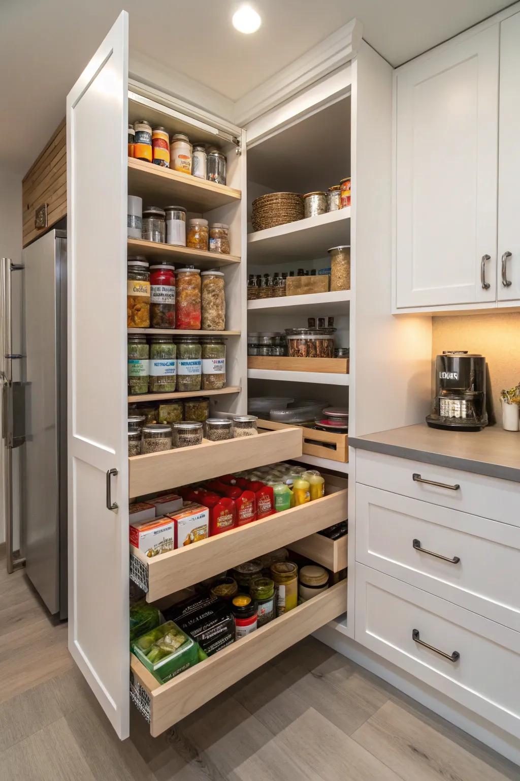 Access items effortlessly with glide-out shelves.