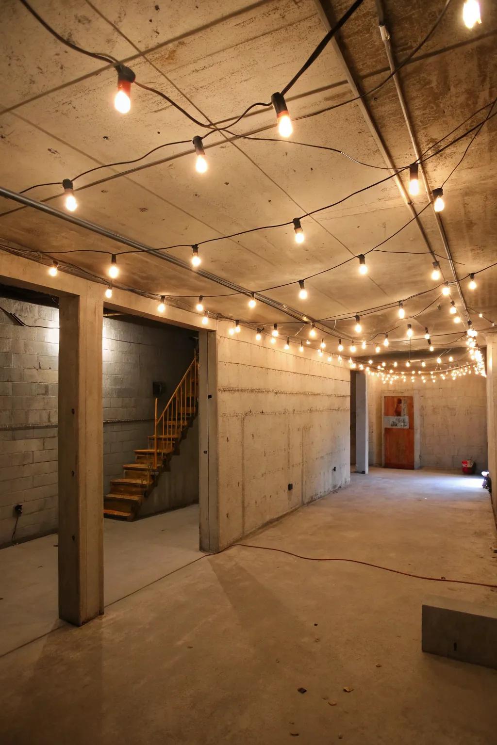 Illumination transforms your basement into a comfortable retreat.