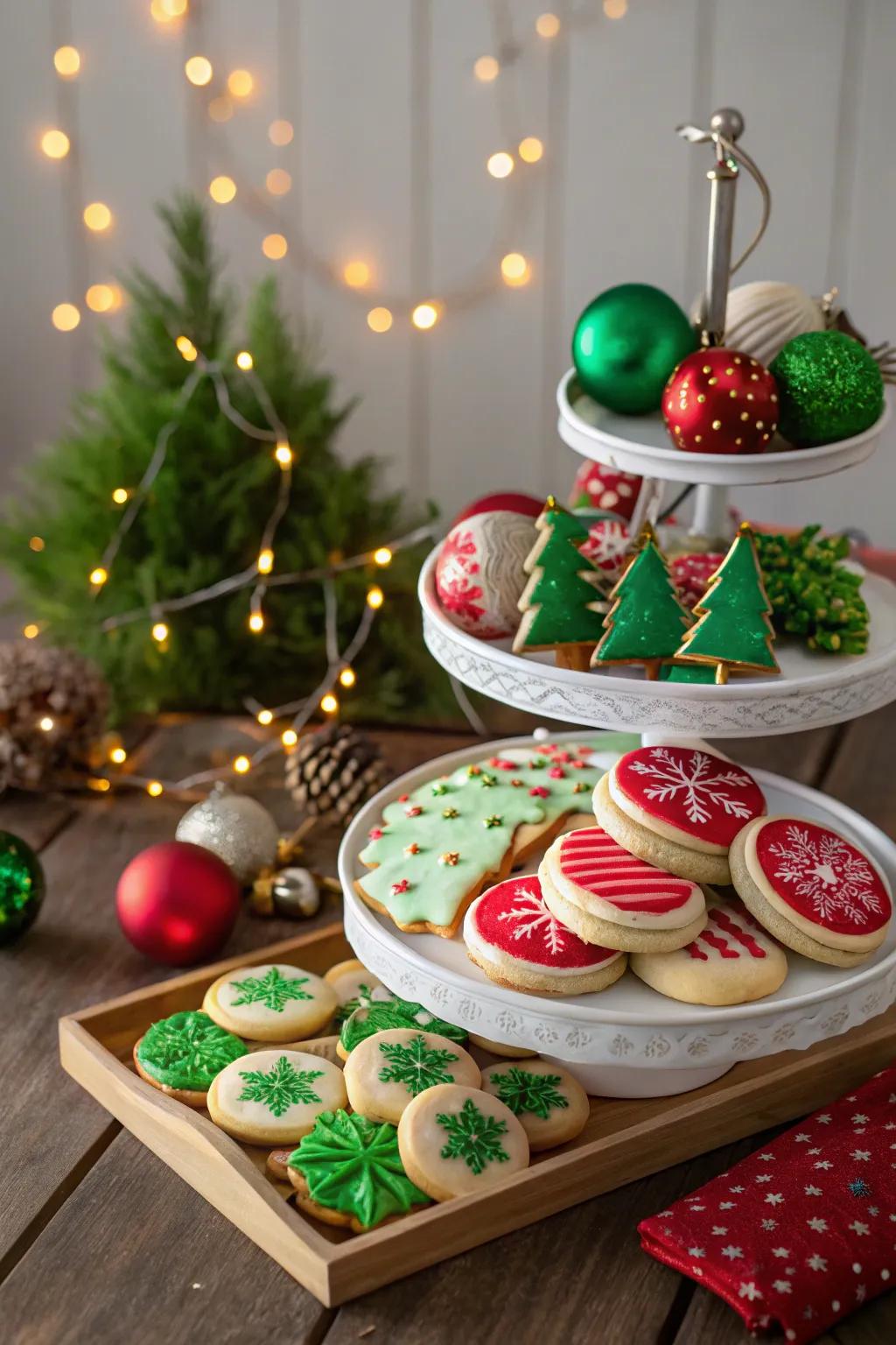 Biscuits adorned for the celebrations with vibrant hues.