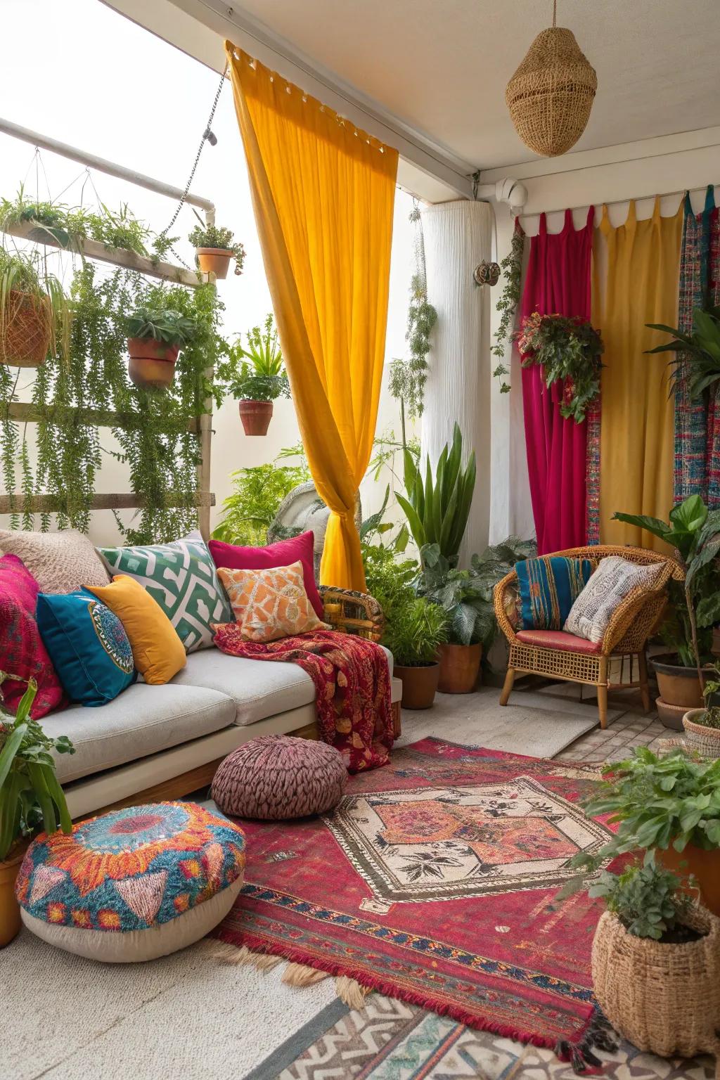 Embrace bohemian style for a warm and inviting space.