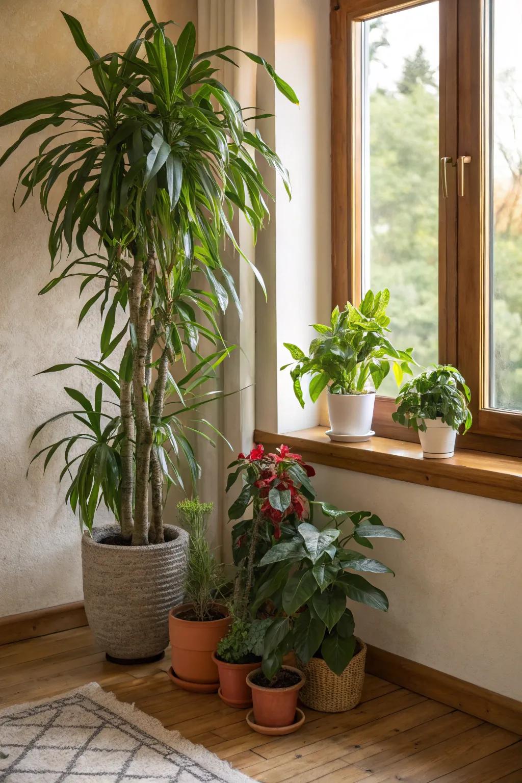 Liven up your corner with lush greenery.