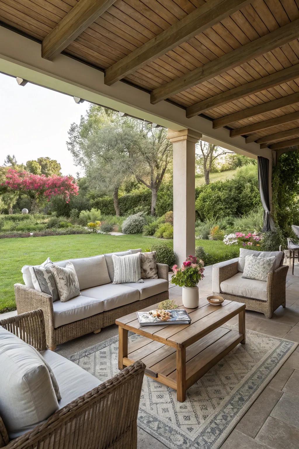 An outdoor living room is the perfect spot for unwinding.
