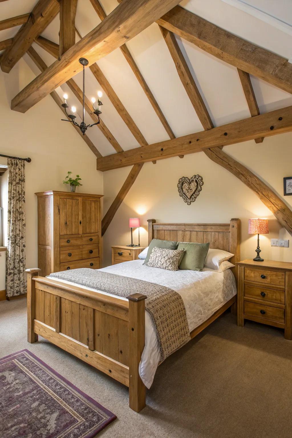 Wood components enhance rustic appeal.