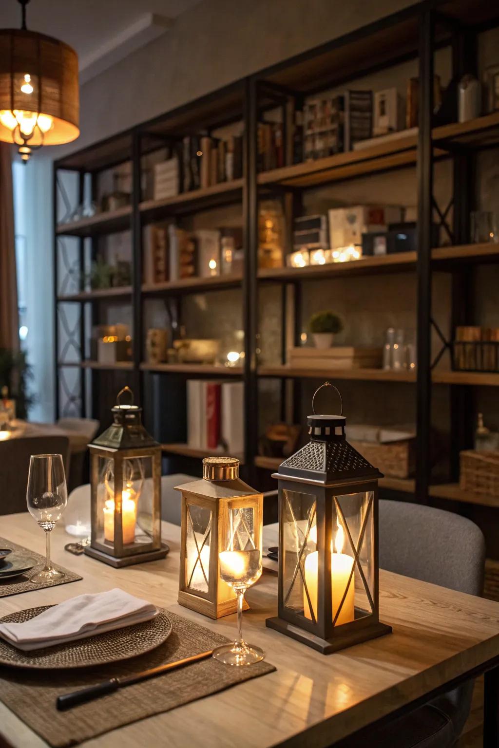 Tapers impart a sentimental and snug ambiance.