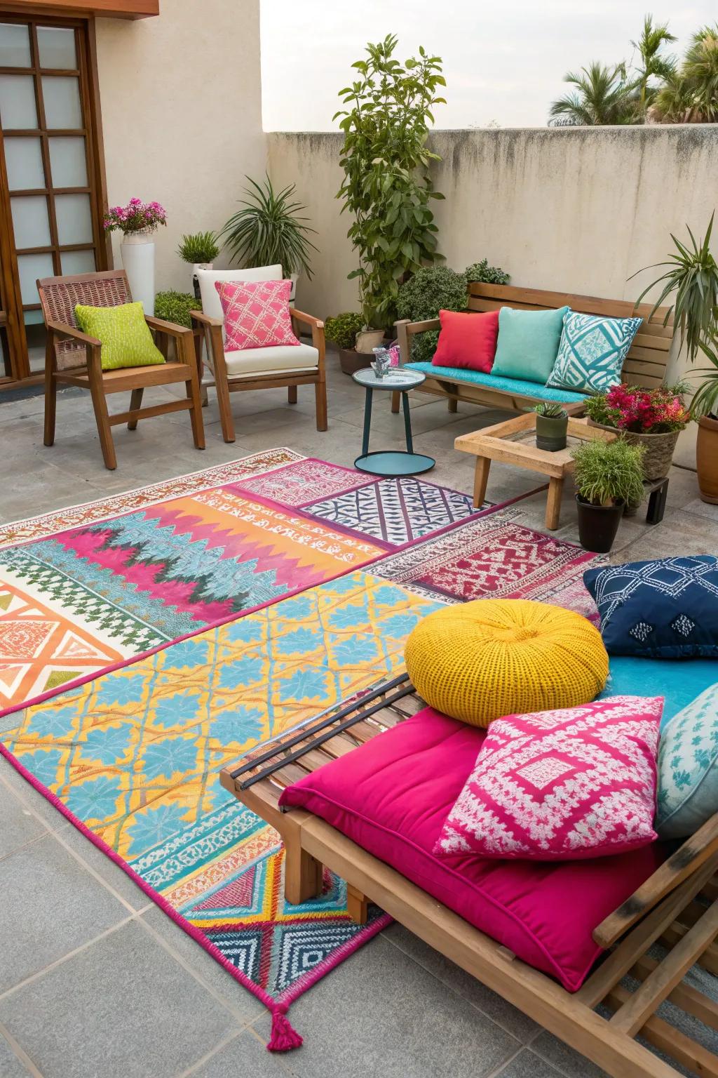 Cloth elements add comfort and personality to your patio.