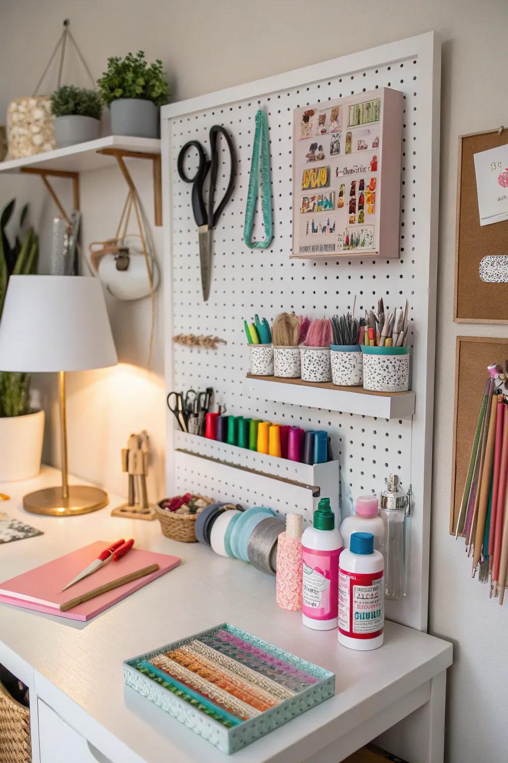 Pegboards provide versatile and customizable storage solutions.