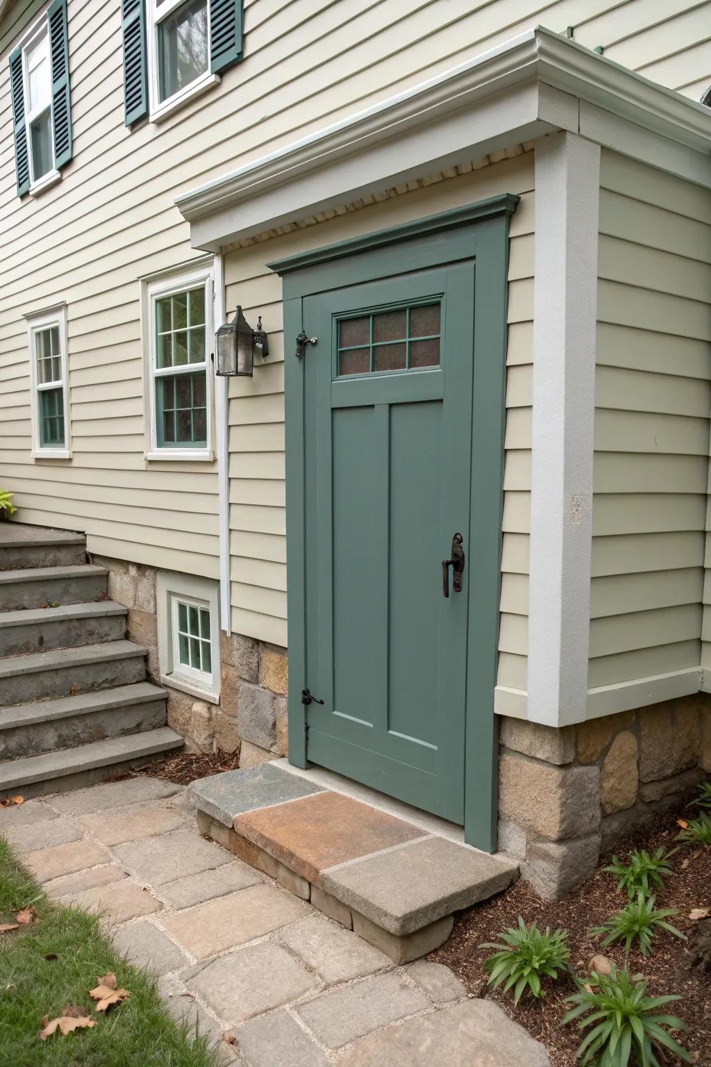 A custom paint job on your crawl space door can unify your home's look.