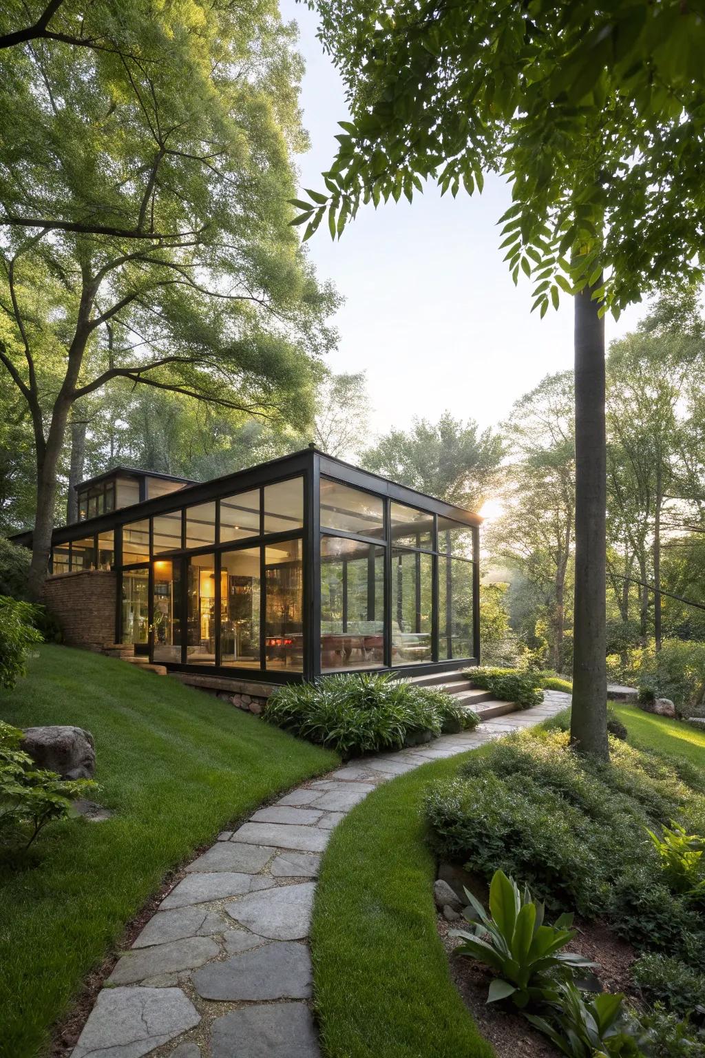 A glass house that delivers striking views and a deep connection to nature.