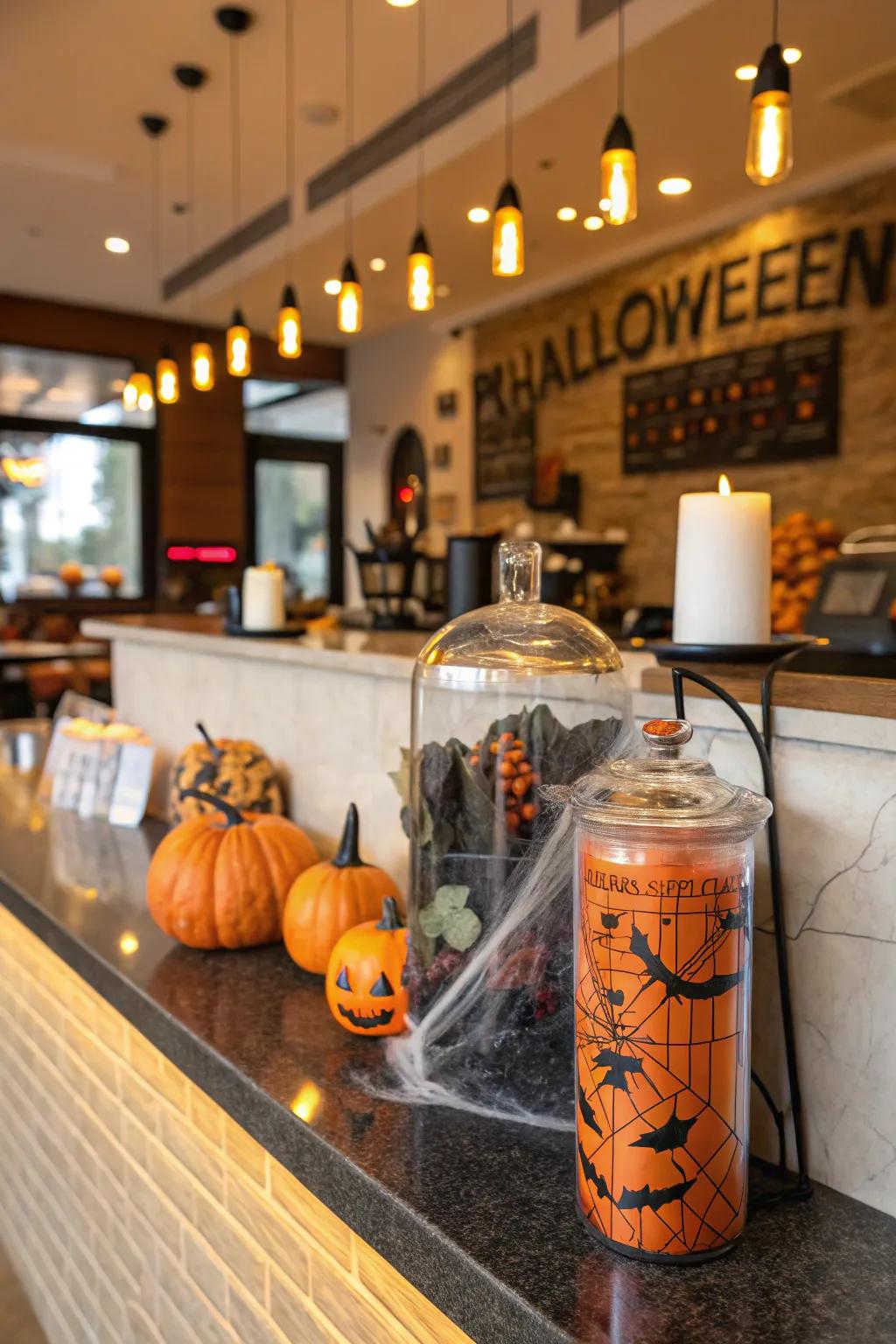 A Halloween-themed tip jar ready for festive fun