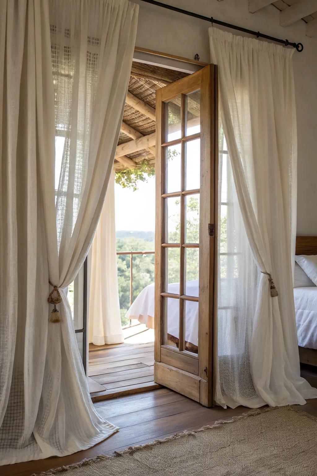 Superimposing materials adds depth and comfort.