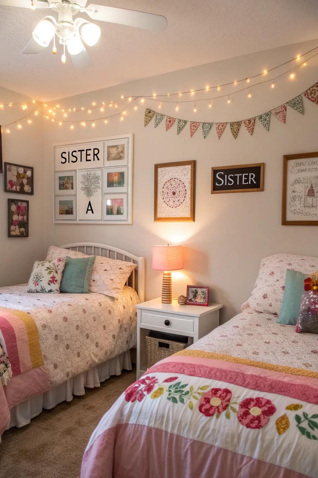 Distinct individual aspects for each sister within a collaborative area.