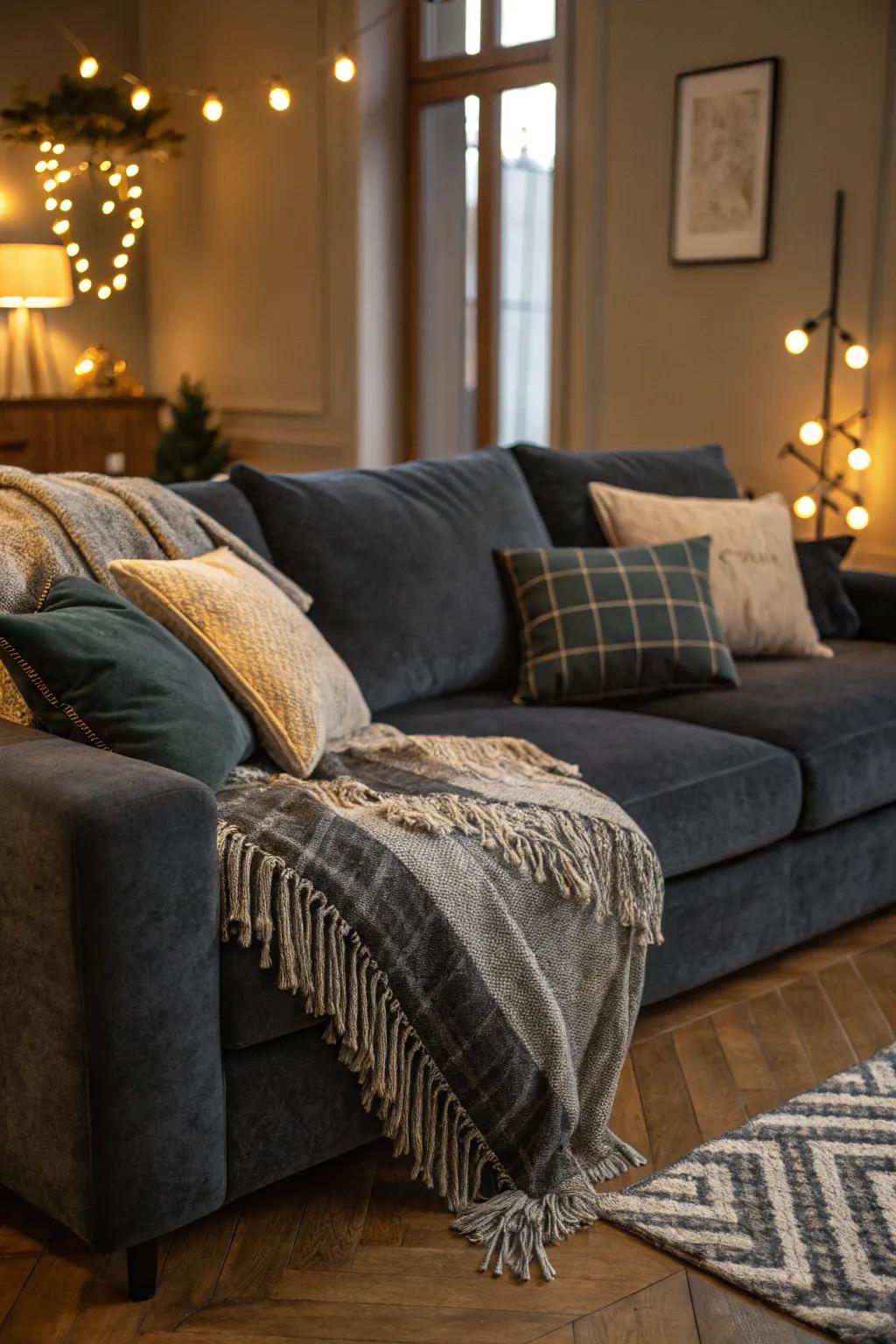 The layering of textures adds warmth and dimension to your area.