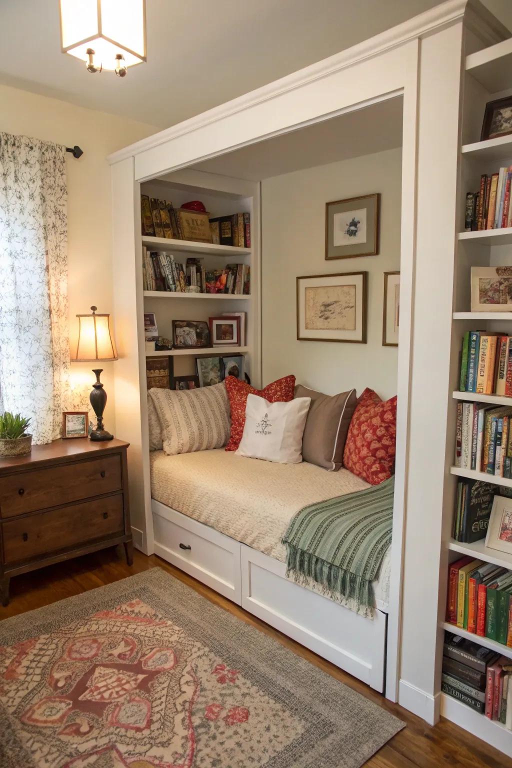 With the help of a strategically placed daybed, you can elegantly partition a room.