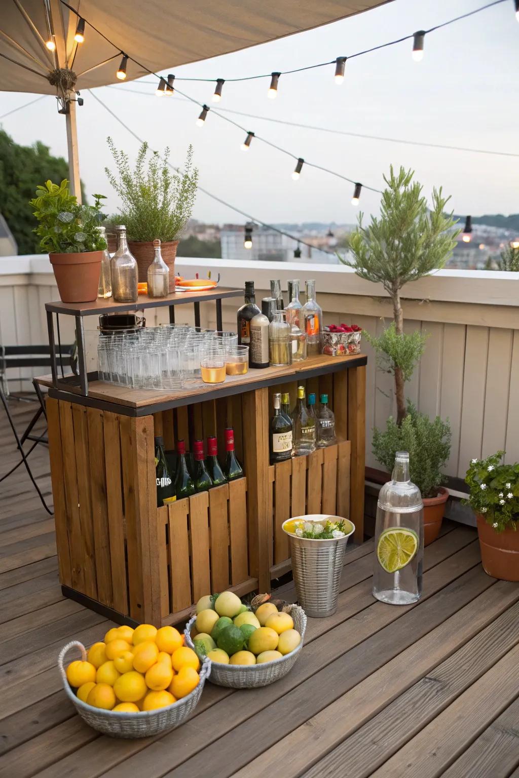 A DIY drink station encourages creativity and enjoyment.