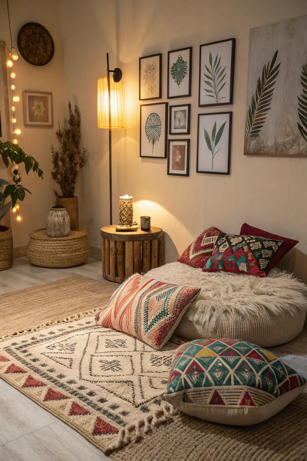 Ornamental aspects infuse character into this den.